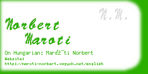 norbert maroti business card